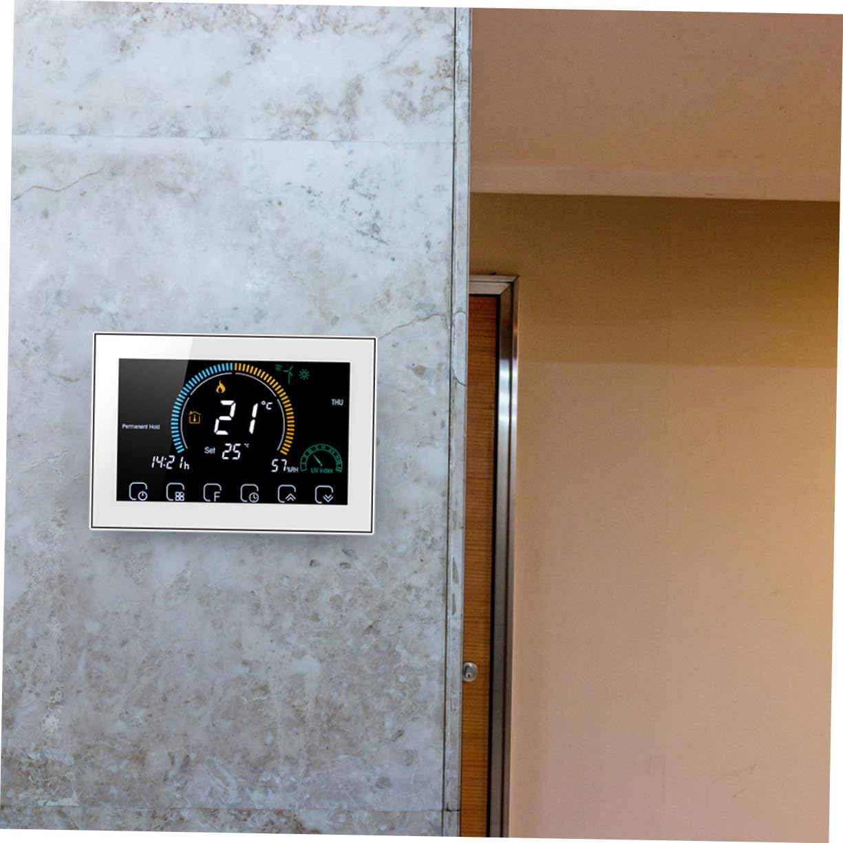 NUOBESTY Smartes Thermostat Mit Farb-LCD Und Touchscreen Geeignet Kassetten Euro-runddosen Komfortable Temperaturregelung