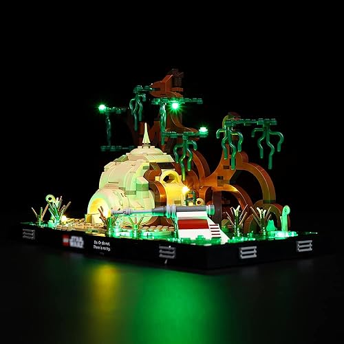 Miniatura 2 de Kyglaring Kit de iluminación LED solo juego de luces diseñado para Lego Star Wars Dagobah Jedi Training Diorama 75330 Kit de construcción modelo,