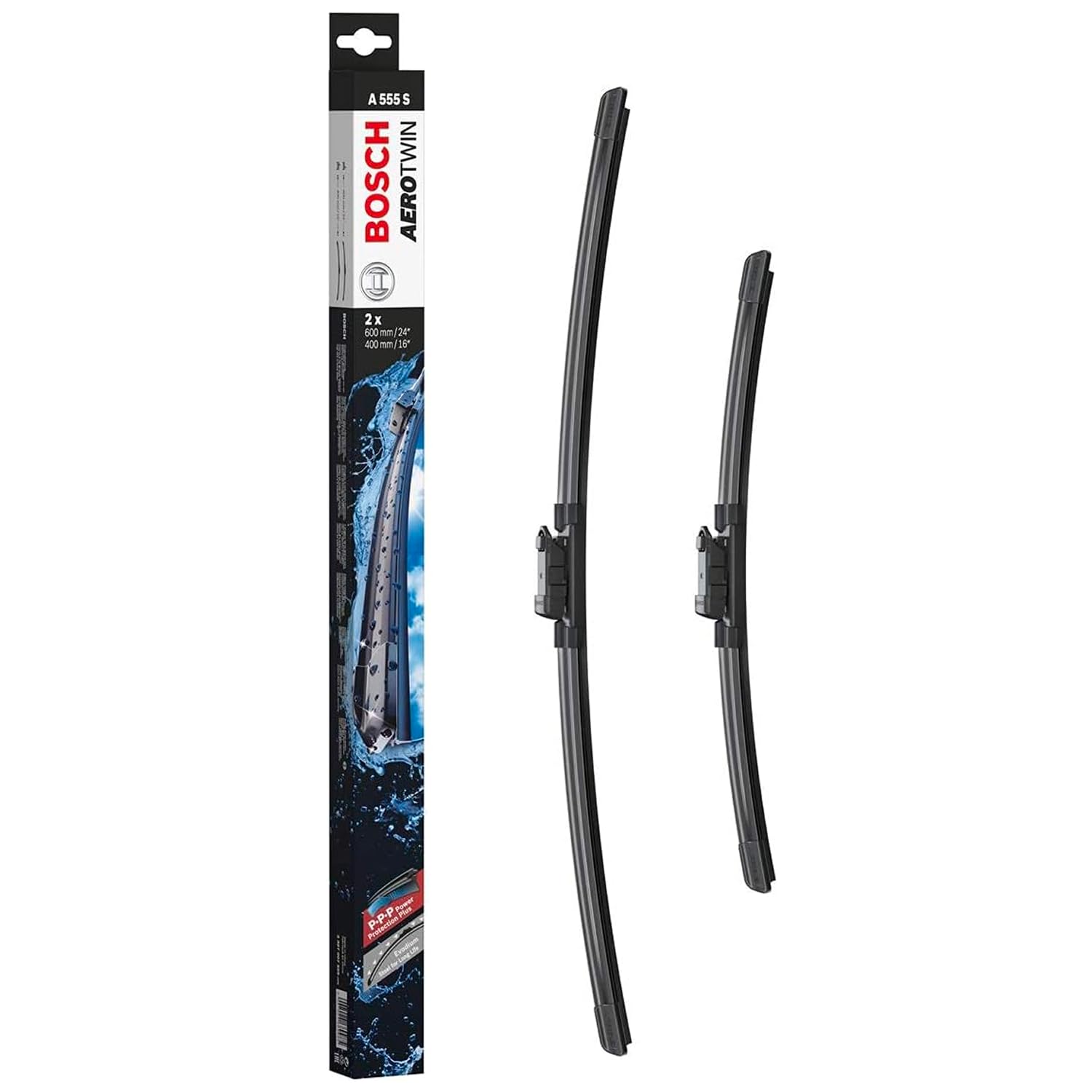 Wiper Blade Aerotwin A555S, Length: 600mm/400mm – Set of Front Wiper Blades - Only for Left-Hand Drive (EU)