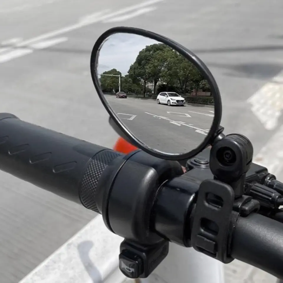 Espelho retrovisor para guidão de bicicleta e motocicleta, rotação 360 ajustável, refletor de espelho convexo modificado grande angular (Oval-1 peça)