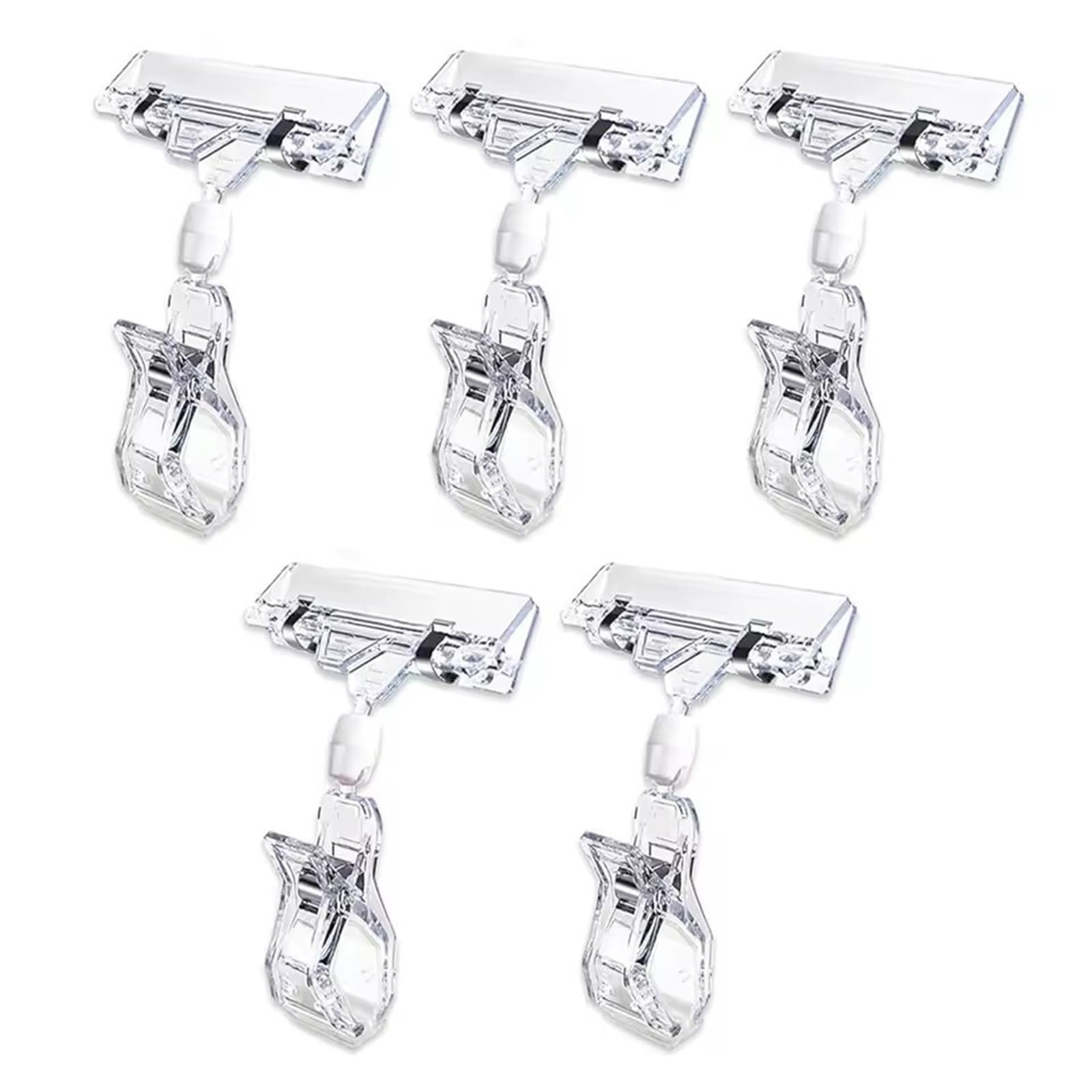 Vaeltor 20PC Sign Clips for Retail Display Double Sided Sign Holder Clips Clear Acrylic Price Sign Clamps Merchandising Rotatable Clip