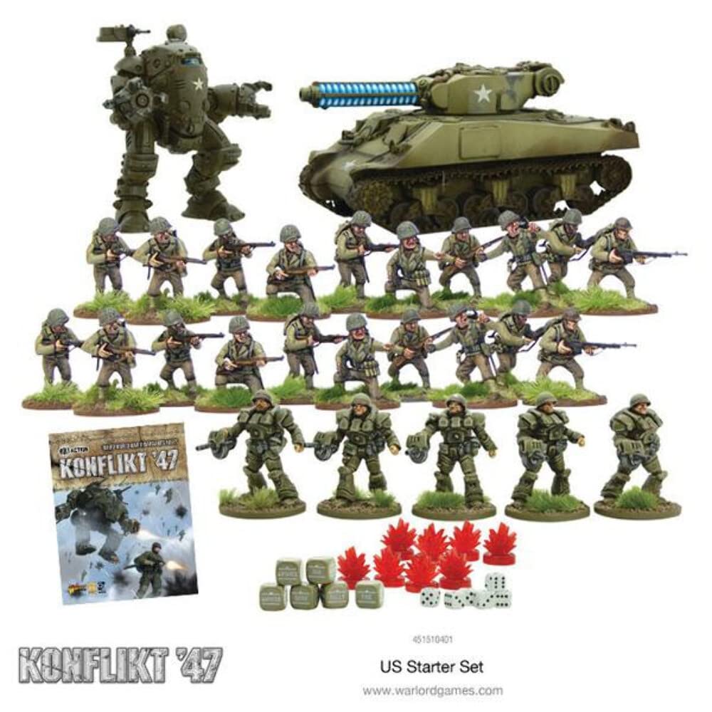 Warlord Games Konflikt '47 US Army Starter Set 1:56 Military Table Top Wargaming Plastic Model Kit 451510401