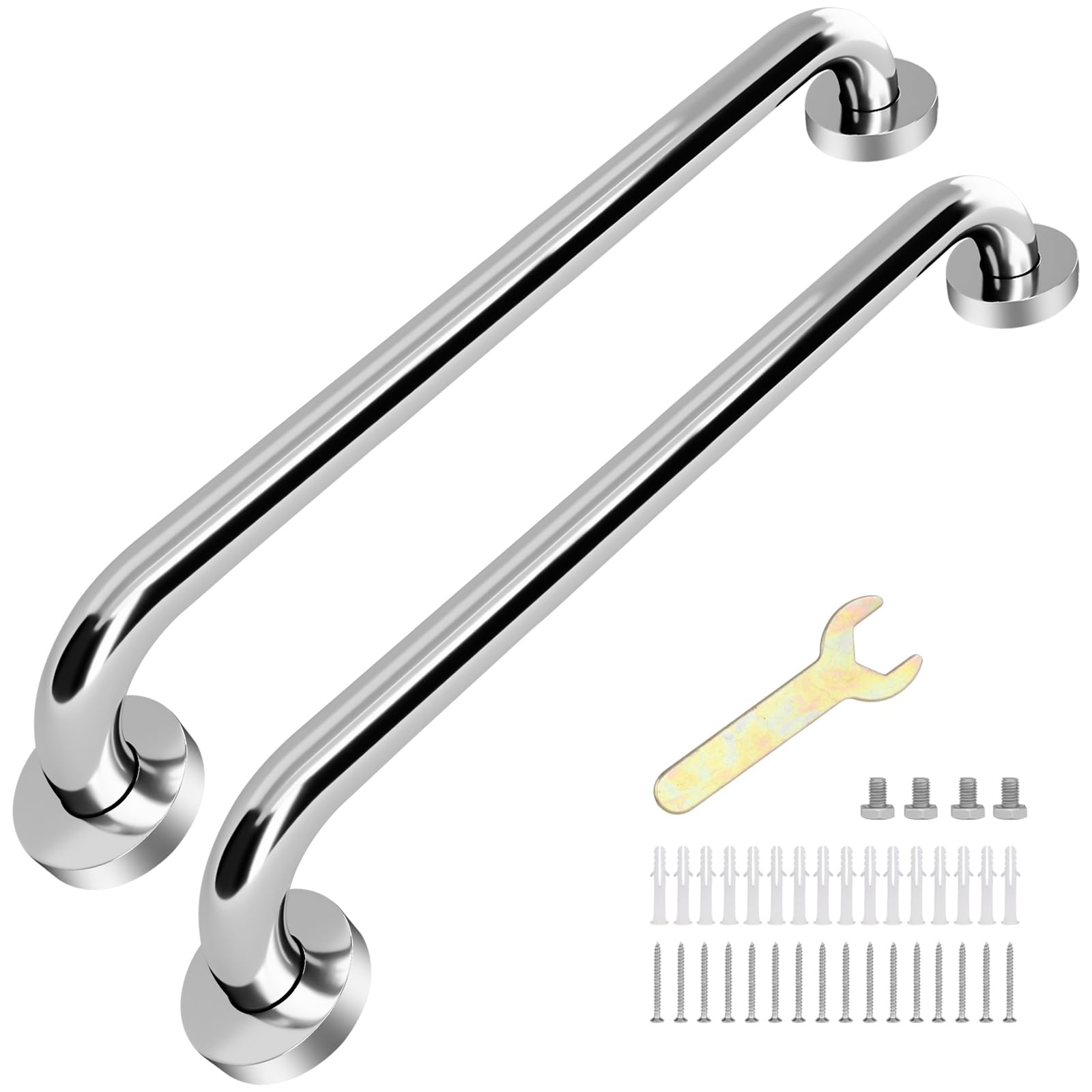 Sunzone Barra de Seguridad para Baño 50cm - Pasamano de Acero Inoxidable para Discapacitados - Agarre para Bañera o Ducha