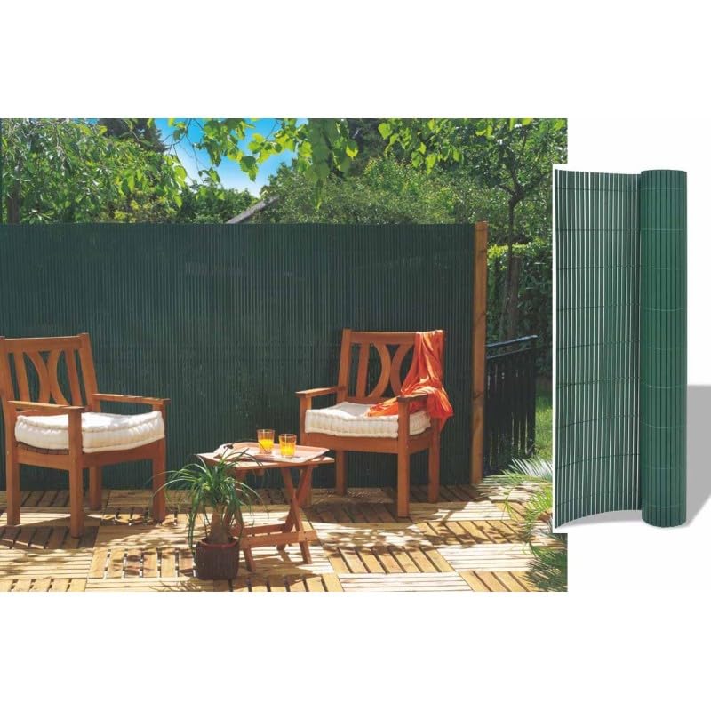 RETELANDIA - Arella Canniccio Ovale in PVC Plastica, Frangivista Schermante per Giardino Balcone Terrazza, Verde, m 1,5x3