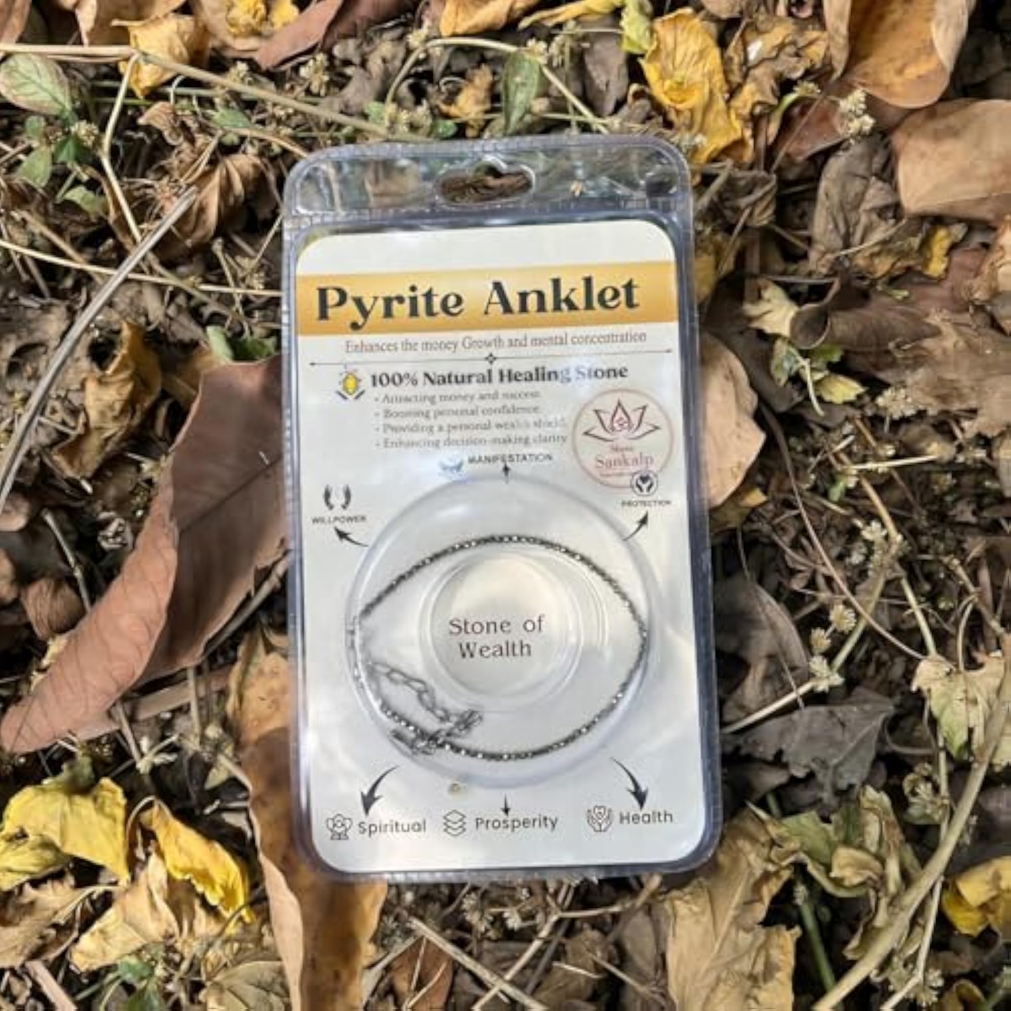 Natural Pyrite Anklet for Confidence & Protection