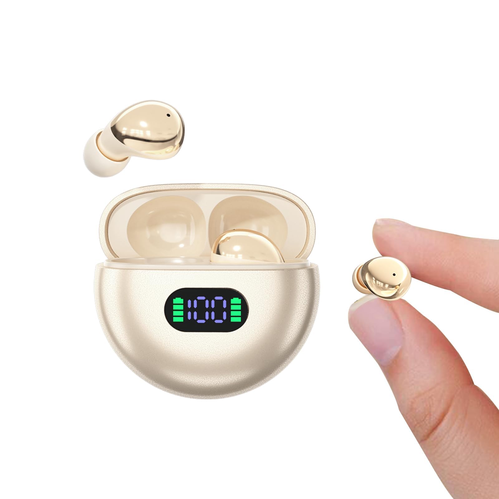 Skin Tone - Auriculares inalámbricos invisibles en el oído, mini auriculares discretos ocultos con Bluetooth para el trabajo, dormir en los lados de las orejas pequeñas, canal de las mujeres, los