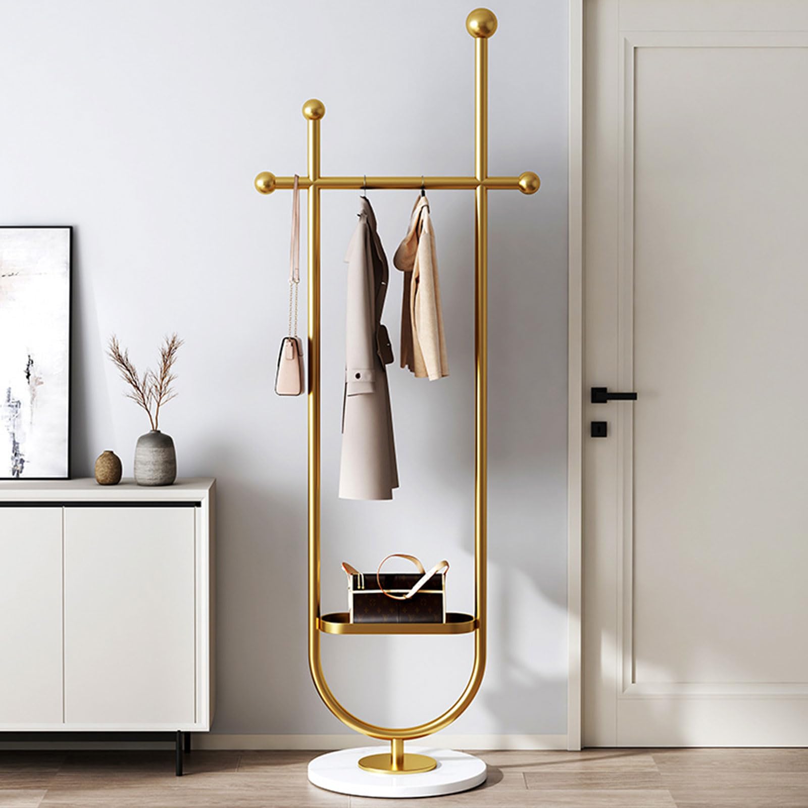 Shaple B Clothes Rail Metal Garment Rack Freestanding Clothes Hanging Shelf Edroom Clothing Organiser Rack Space Saving And Easy To Assemble For Living Room Edroom Hallway Entryway,