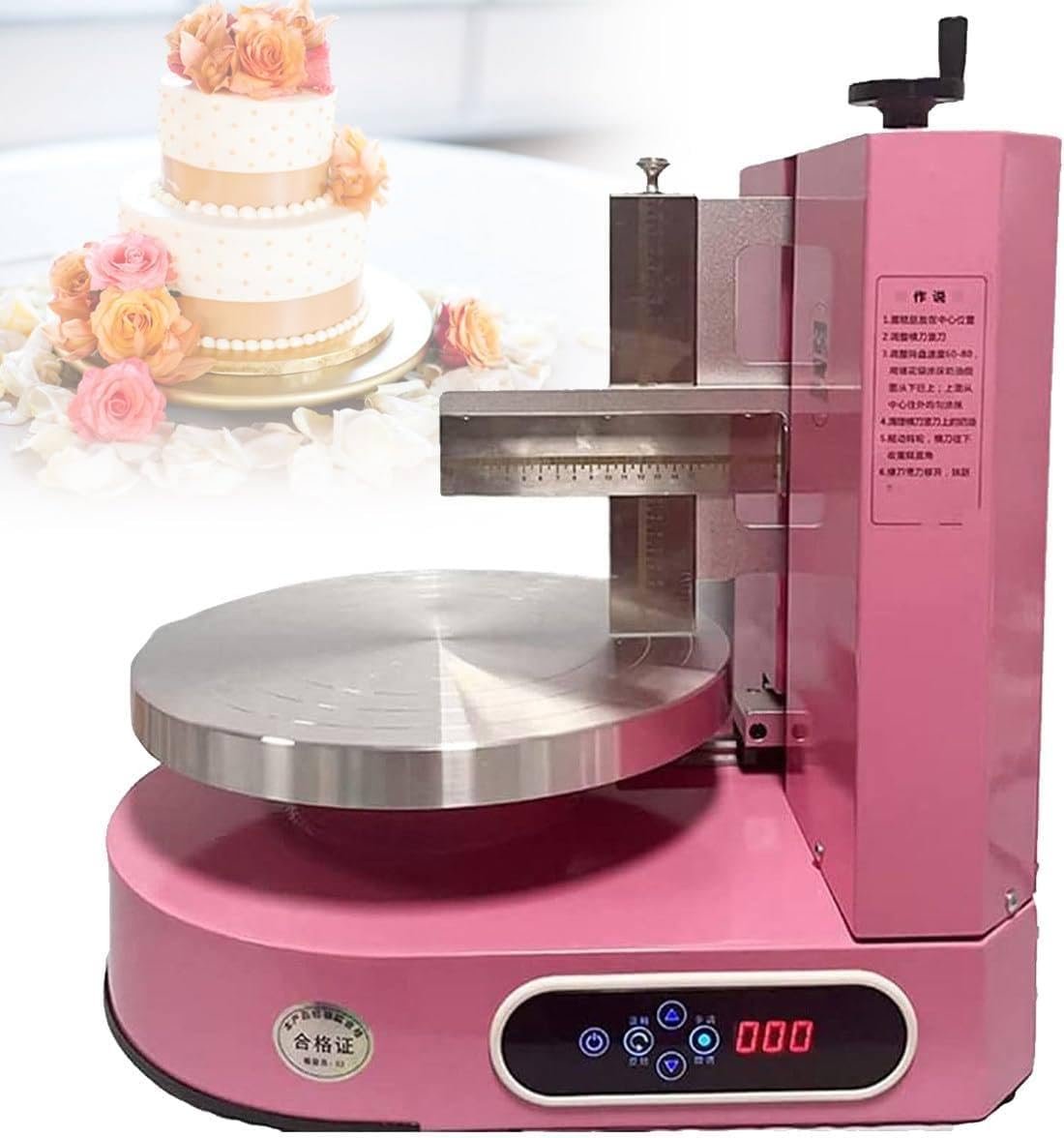 RayGenius Untador Automático de Pastel con Plato Giratorio, Decorador de Tartas de Cumpleaños, para Uso doméstico y en Tiendas de postres, 220 Voltios