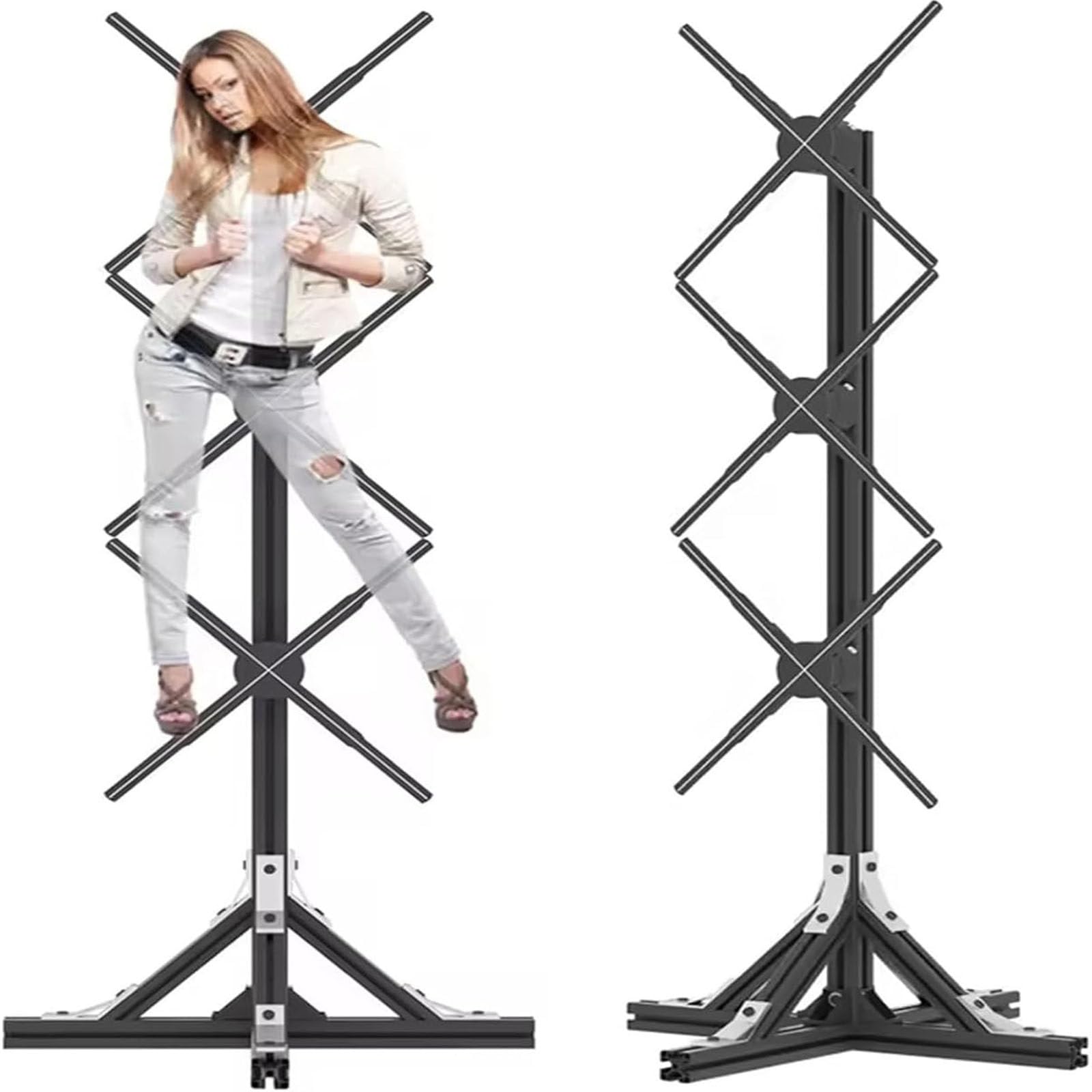 3D-Hologramm-Projektorventilator mit APP-Steuerung, LED-Drehdisplay für interaktive Werbung – auffällige 3D-Visuelle für Geschäfte und Bars, 62 cm