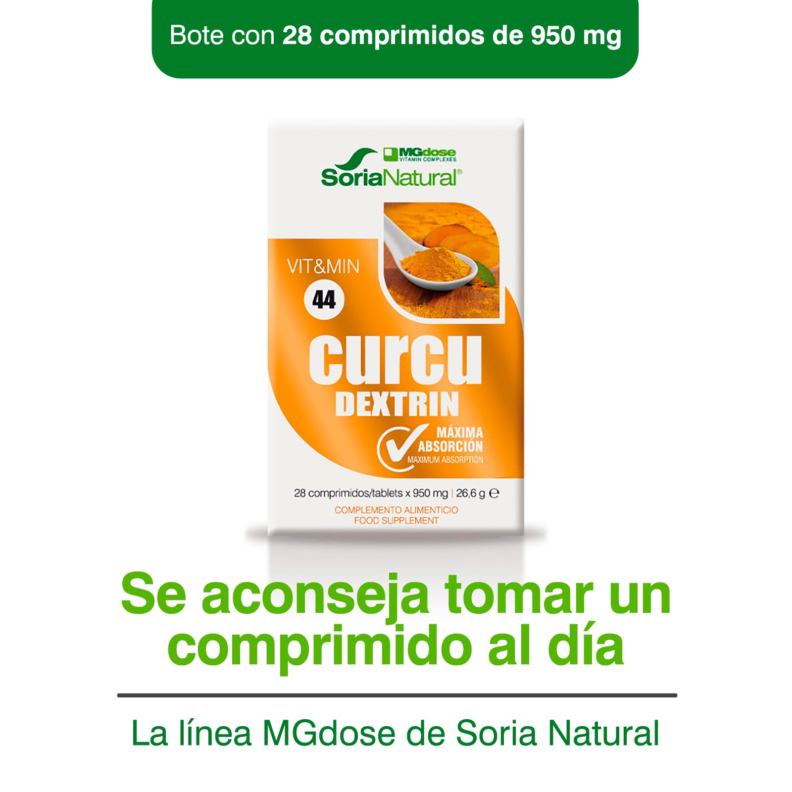 Soria Natural CurcuDextrin - Extracto de Cúrcuma Dextrinada y Pimienta Negra, Máxima Absorción - Sistema immune, Antiinflamatorio Natural, Síndrome Premenstrual - PACK1