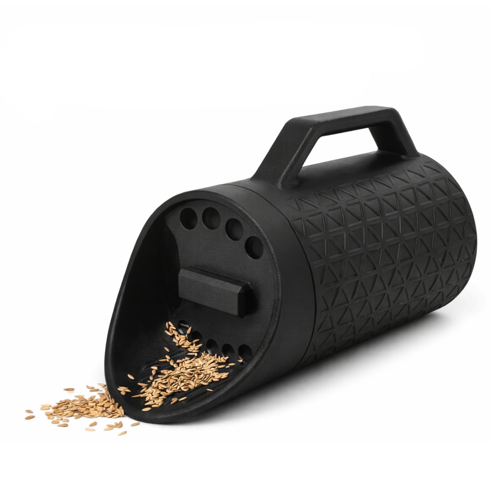 Handheld Grass Seed Spreader with Adjustable Flow Dial – 2L Lightweight Lawn Care Spreader for Grass Seed, Feed, Fertiliser, Rock Salt & Ice Melt – Small to Medium Gardens