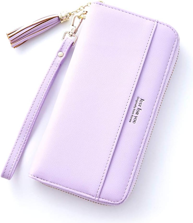 Women Wallets Tassel Bifold Ladies Cluth Wristlet Wrist strap Long Purse