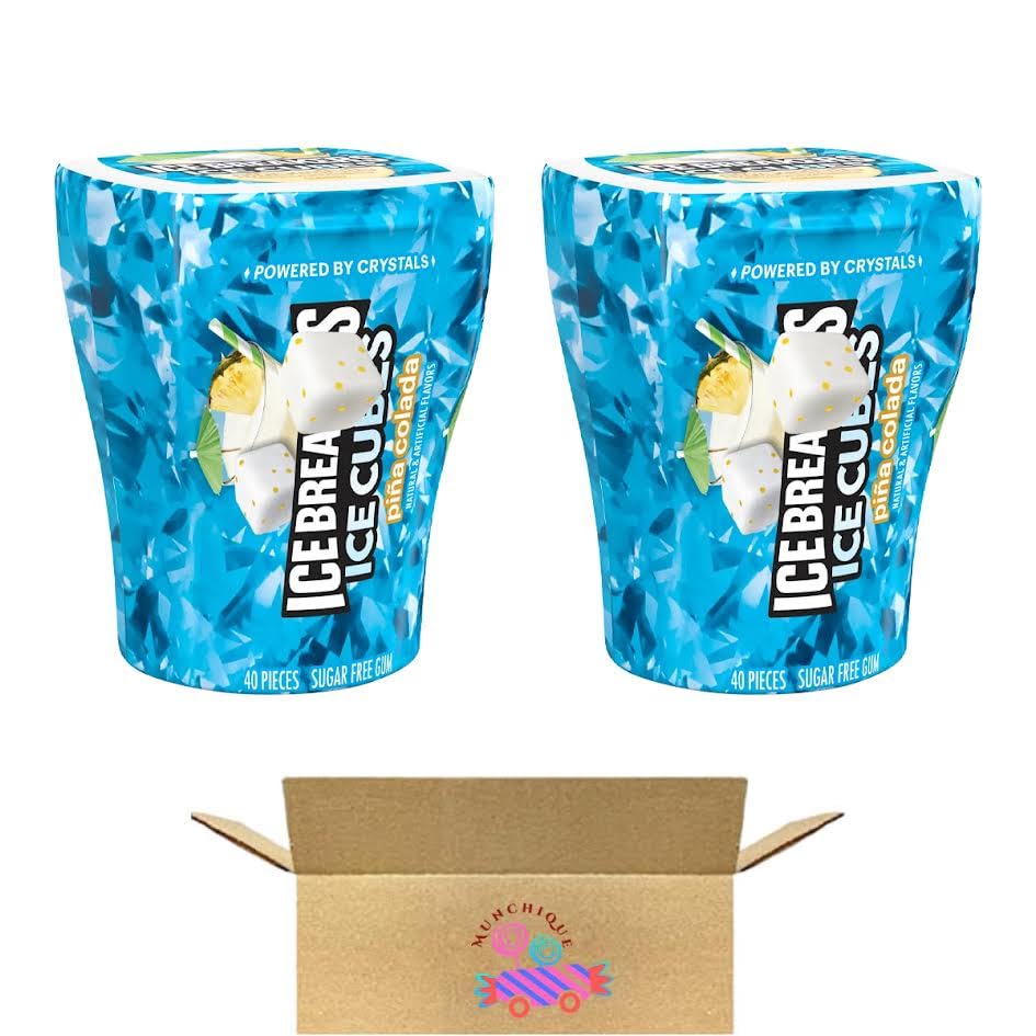 Cubes Chewing Gum, Sugar Free, Pina Colada, 40 Pieces, LIMITED EDITION, (Pack of 2)