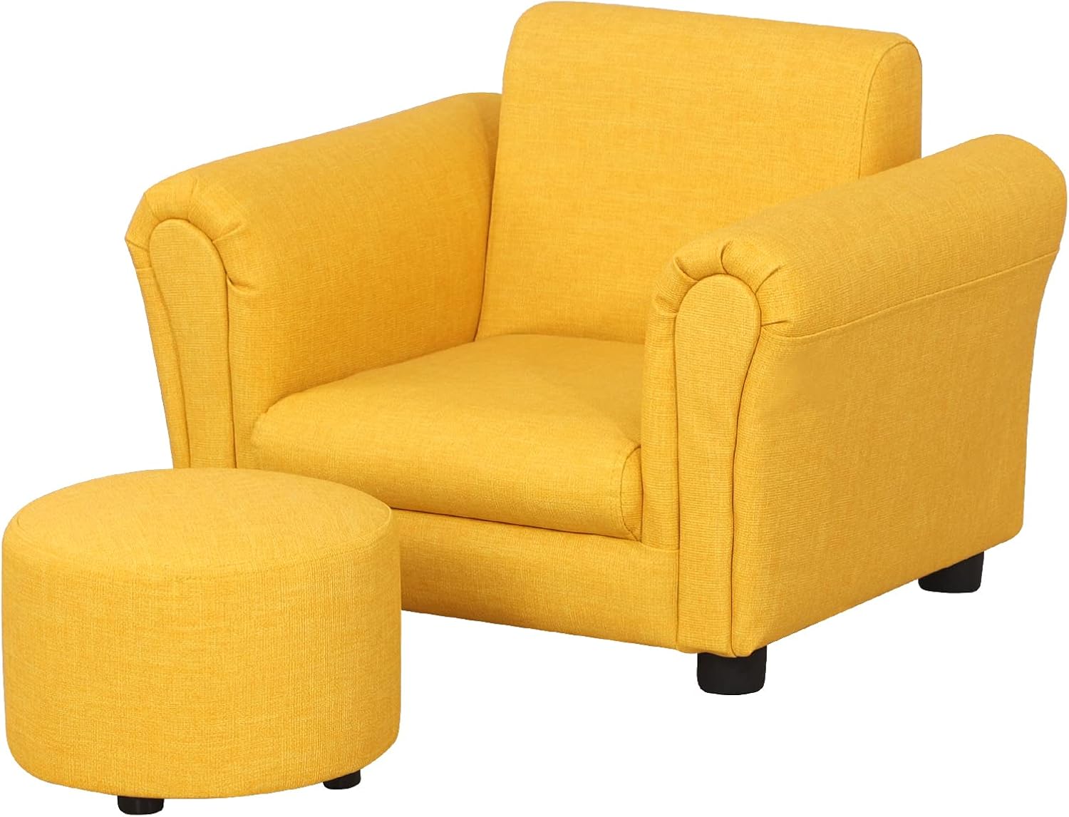 Getifun Kids Sofa Chair with Ottoman/PVC Leather Toddler Couch with Plastic Legs