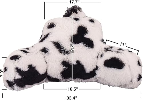 Miniatura 3 de Holawakaka Almohada grande de piel sintética con brazos, almohadas de lectura con estampado de vaca peluda, perfectas para adultos, hombres,
