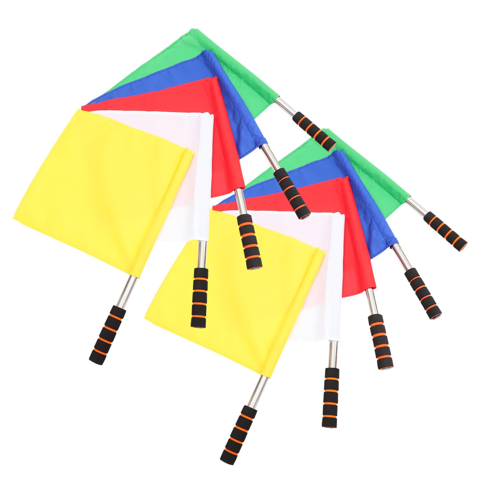 SUPVOX 10 pezzi Bandiere Segnali Manuali per Arbitri di Calcio e Hockey Giallo Bianco Blu con Ergonomico Bandiere Segnali Portatili per Partite e Traffico