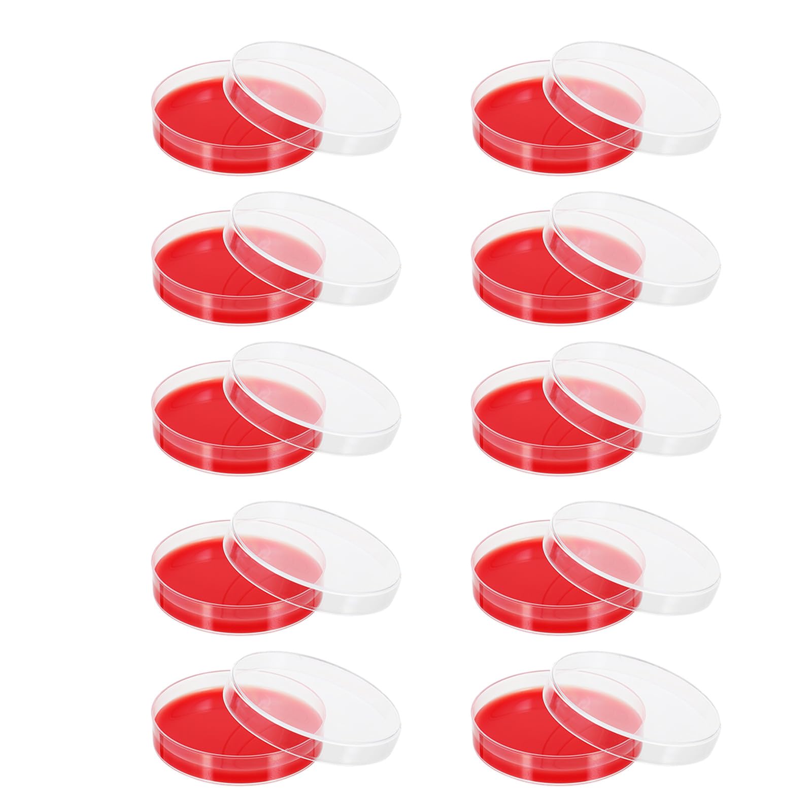 SECFOU 10 Placas de Agar con Hemoglobina para Laboratorio Cultivo Rojo, Material Pe, Precisión Moldeada para Uso Industrial Instituciones Médicas