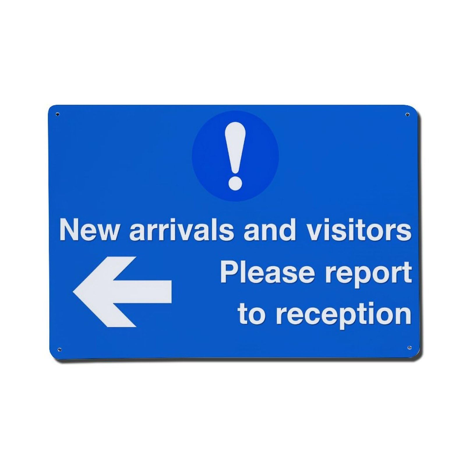 Blue Background White Text Arrow Sign Tin Sign Vintage Metal Poster, Home Bar Garage Man Cave Cafe Indoor & Outdoor Wall Decoration 8x12Inches