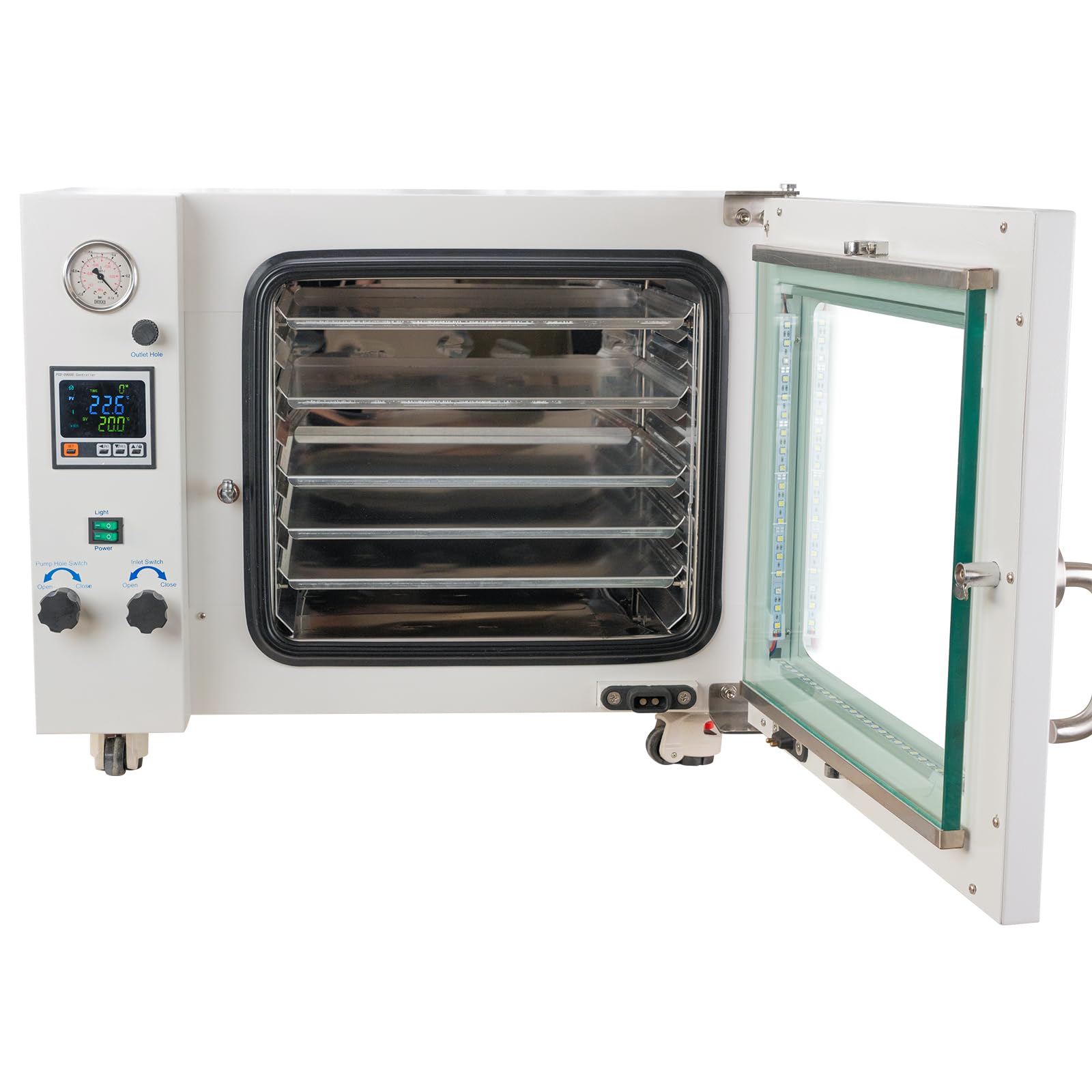 1.9 CF Lab Vacuum Oven, Professional Laboratory Drying Oven with Digital Controller, 5 Shelves Heating Equipment for Scientific Research (133Pa, RT+18°F to 300°F)