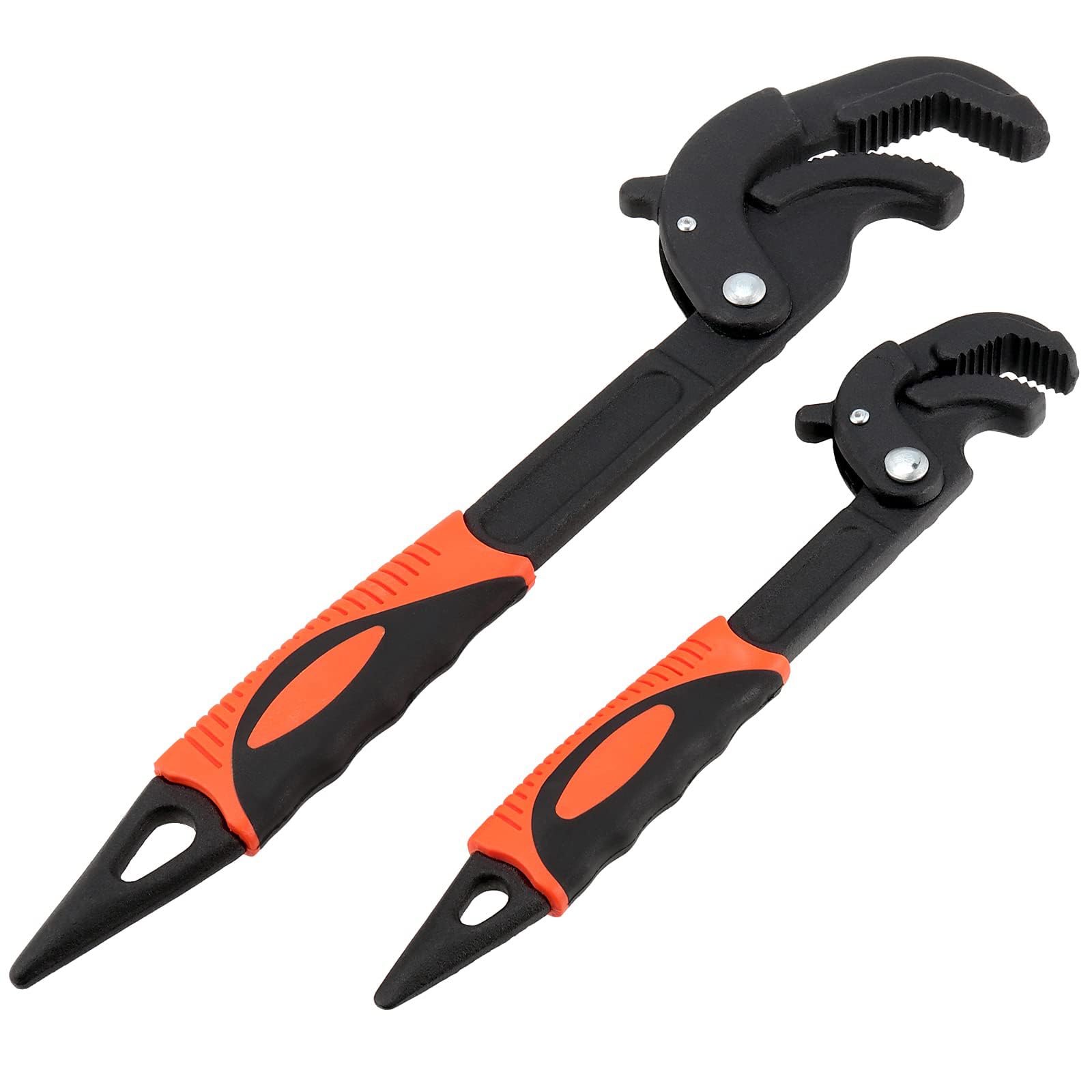 HOIGON 4 llaves ajustables de 10 pulgadas y 15 pulgadas, capacidad de 14 mm a 60 mm, llave multifunción autoajustable, juego de llaves de tubo de agarre rápido con mango antideslizante