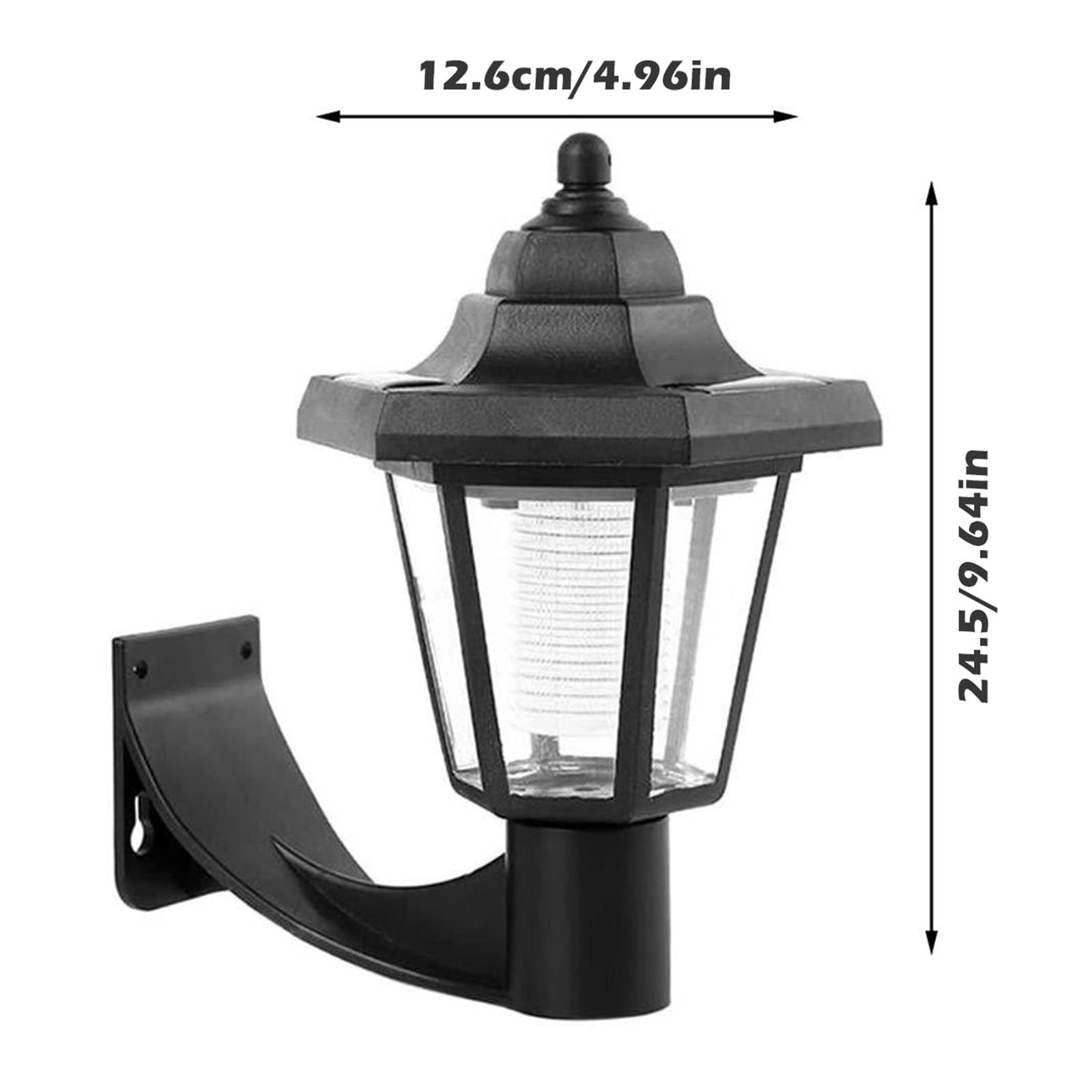 Ogrodowe lampy solarne Solarne lampy ścienne LED Lampa gankowa Oświetlenie ogrodowe zewnętrzne Wodoodporne sześciokątne oświetlenie latarni ulicznej Retro wystrój dziedzińca 2 szt.