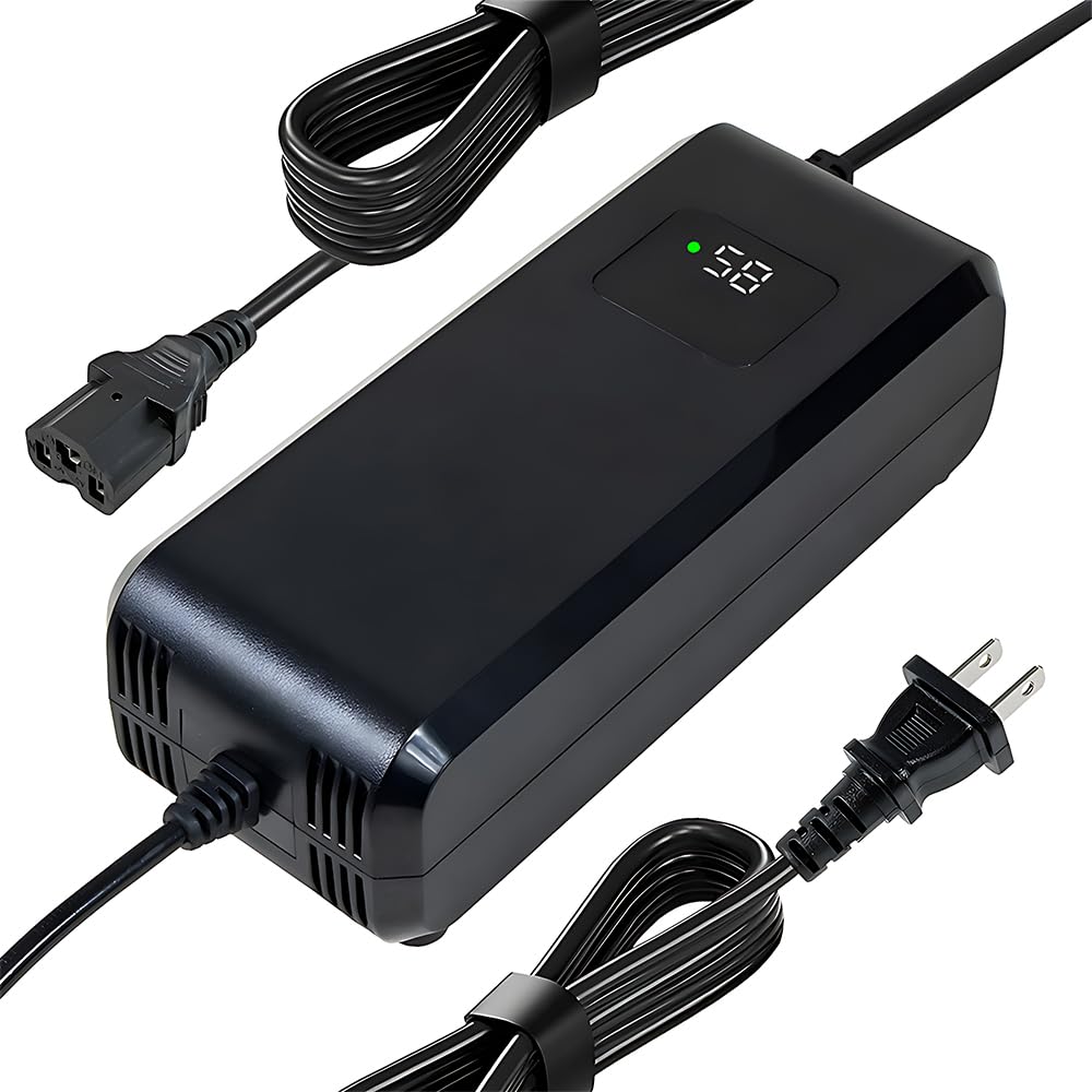 YZPOWER 58V 4A Lead Acid Battery Charger for 48V 20Ah GLE AGM Lead Batteries Pack,Smart AC Charger Adapter with Display Built-in Fan 3pin Plug