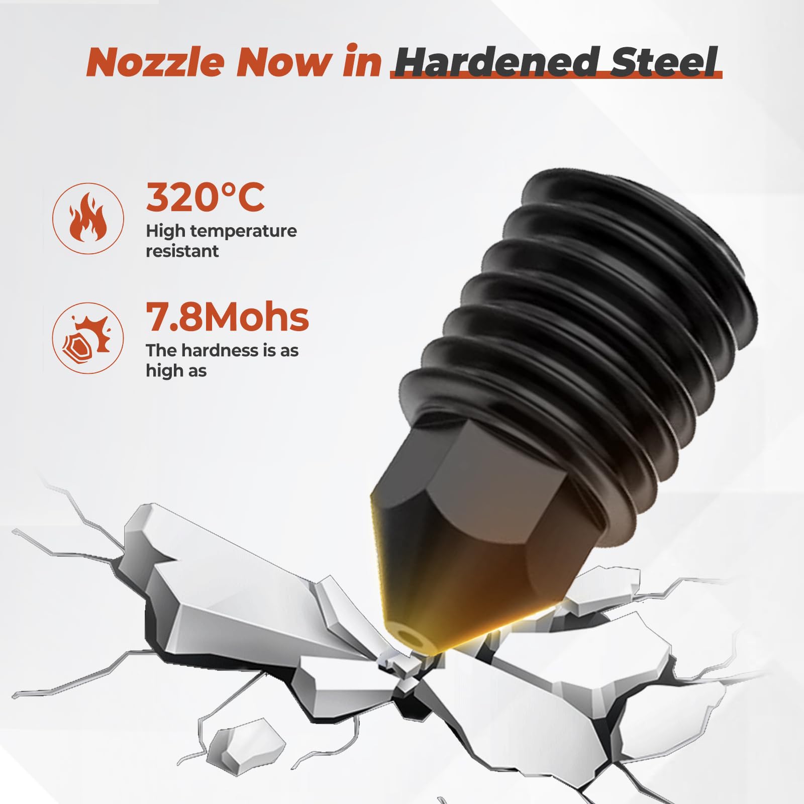 JOJOCY Lot de 3 hotend en céramique 0,2 mm, 0,4 mm, 0,6 mm pour Kobra S1 Combo, tête d'impression en acier inoxydable, buse durcie avec thermistance 200 K pour Anycubic