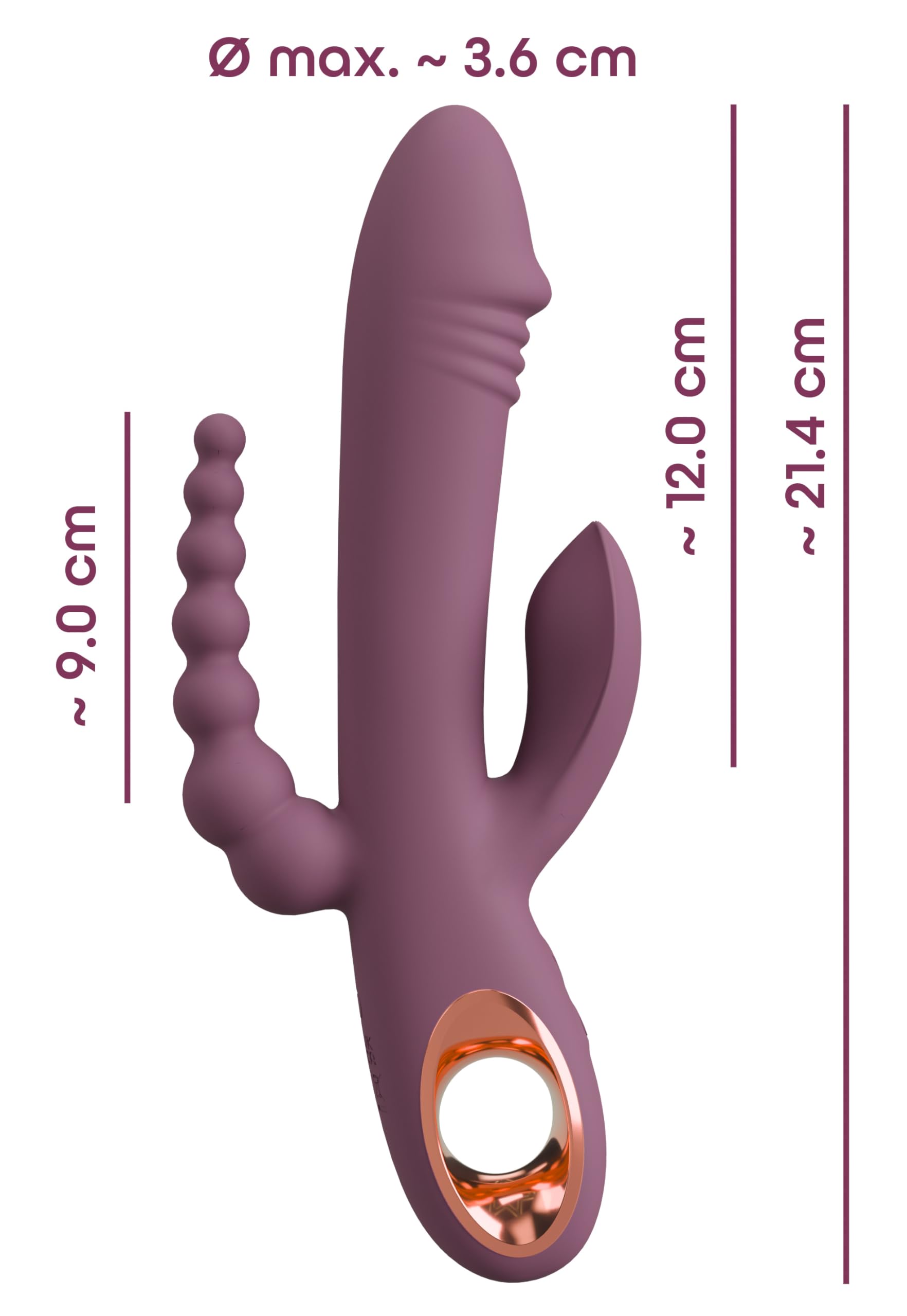 You2Toys Slim Triple Vibratore Viola 21,4 cm