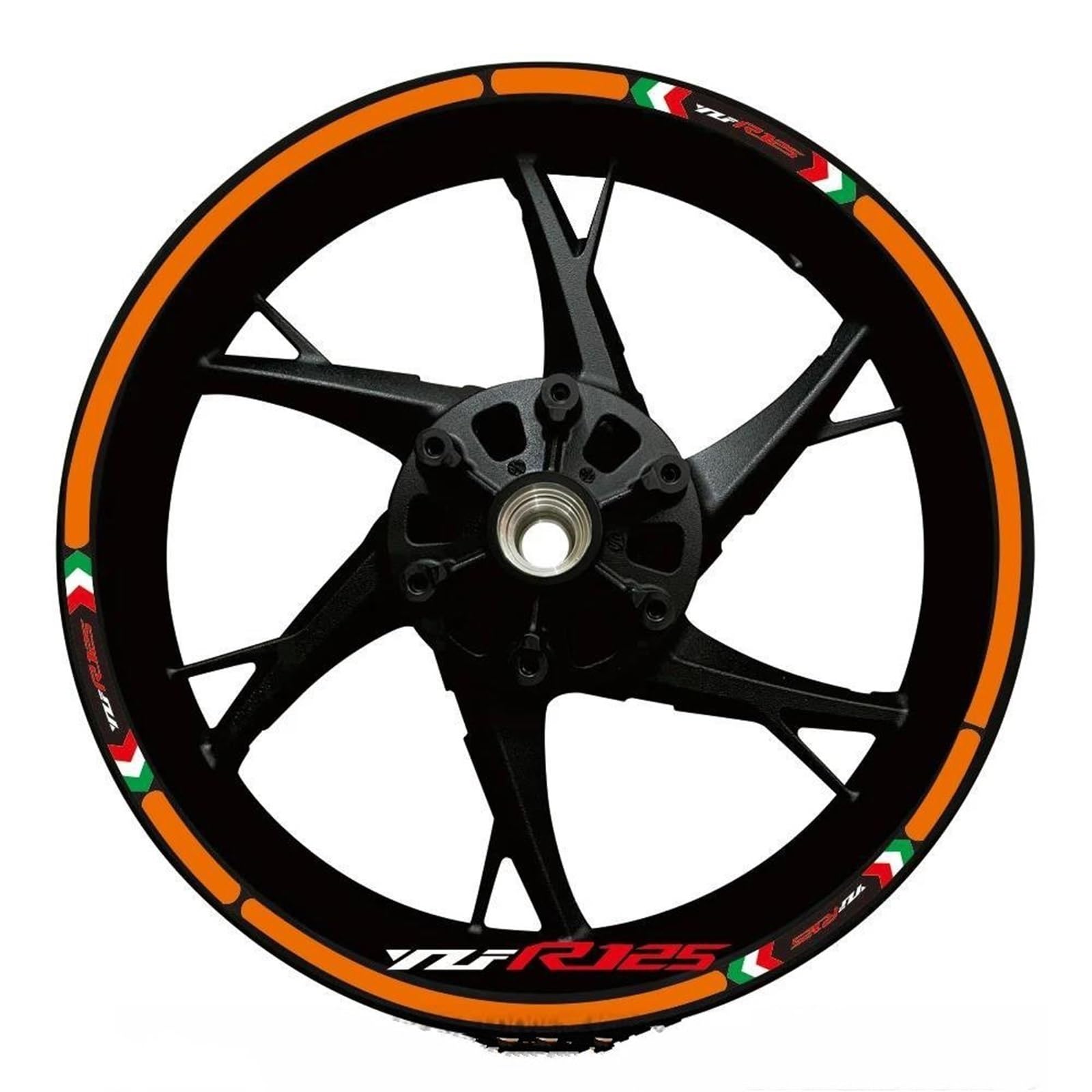 Stickers Motorcycle Wheel Stickers Night Reflective Decorative Rim for Yamaha YZFR125 YZF R125(Style 8)