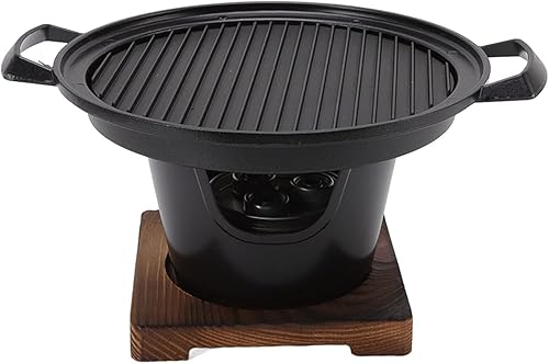 Asixxsix Parrilla de carbón para barbacoa, parrilla de mesa antiadherente sin humo, parrilla de barbacoa coreana portátil para acampar en interiores