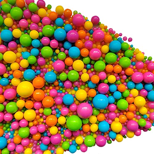 Image of Edible Rainbow Sugar Pearls Candy Sprinkles 120G / 4.23Ounce Baking Cake Sprinkles Cupcake and Cake Topper Cookie Decorations Wedding Party Valentines Halloween Christmas Supplies