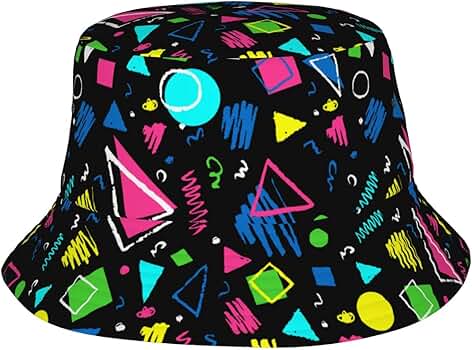 Vintage 80s 90s Bucket Hats Foldable for Women Men Unisex