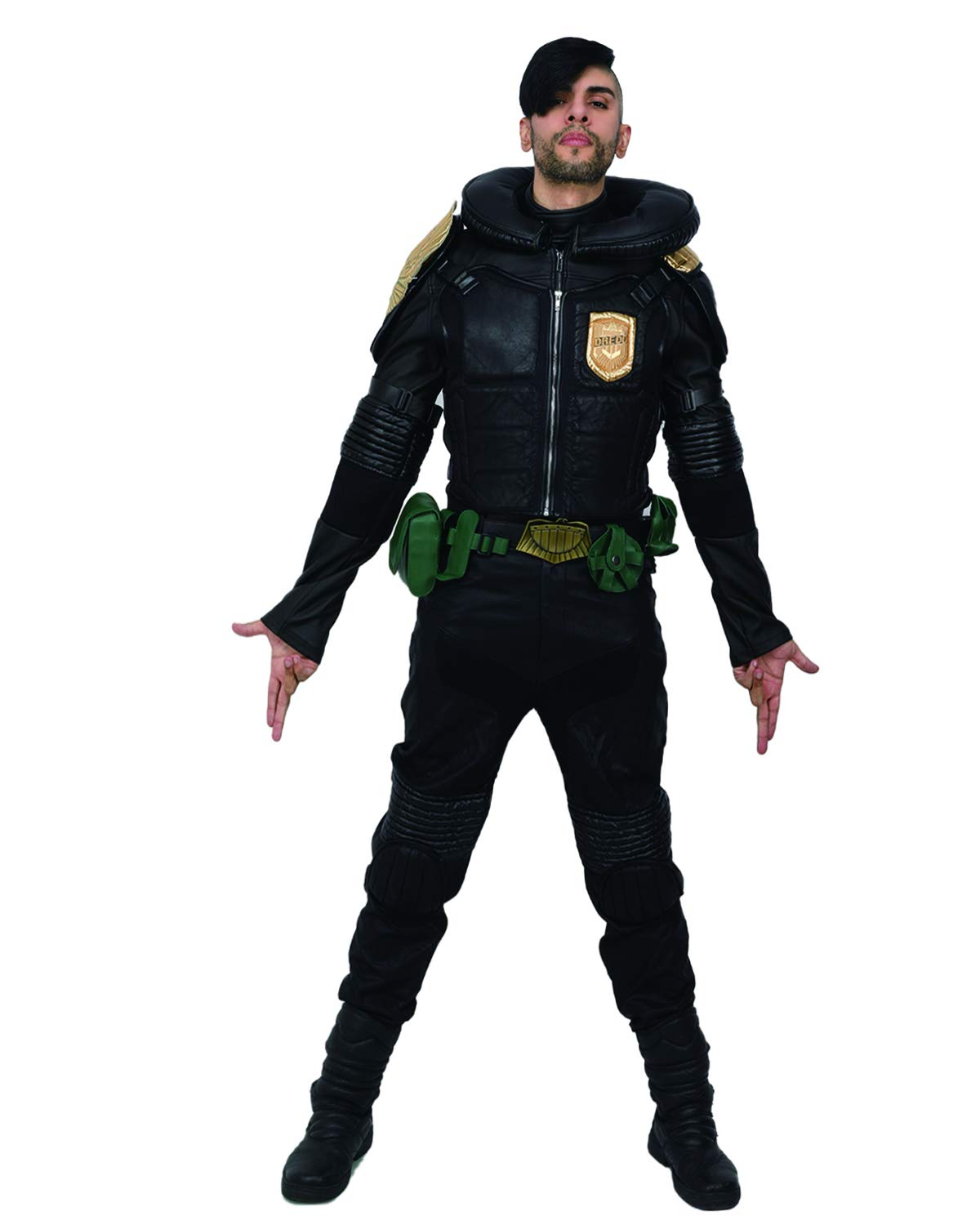 Xcoser Judge Dredd Costume Outfit for Adult Halloween Cosplay PU ...