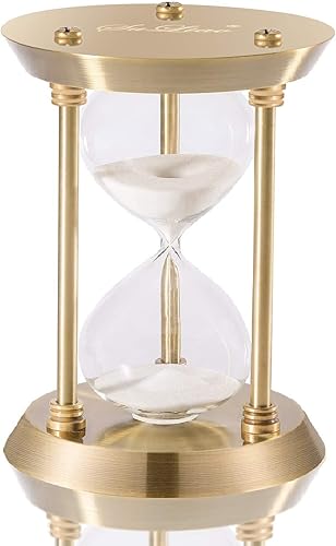 SuLiao - Reloj de arena de latón metálico con temporizador de 5, 15, 30 y 60 minutos para decoración de oficina