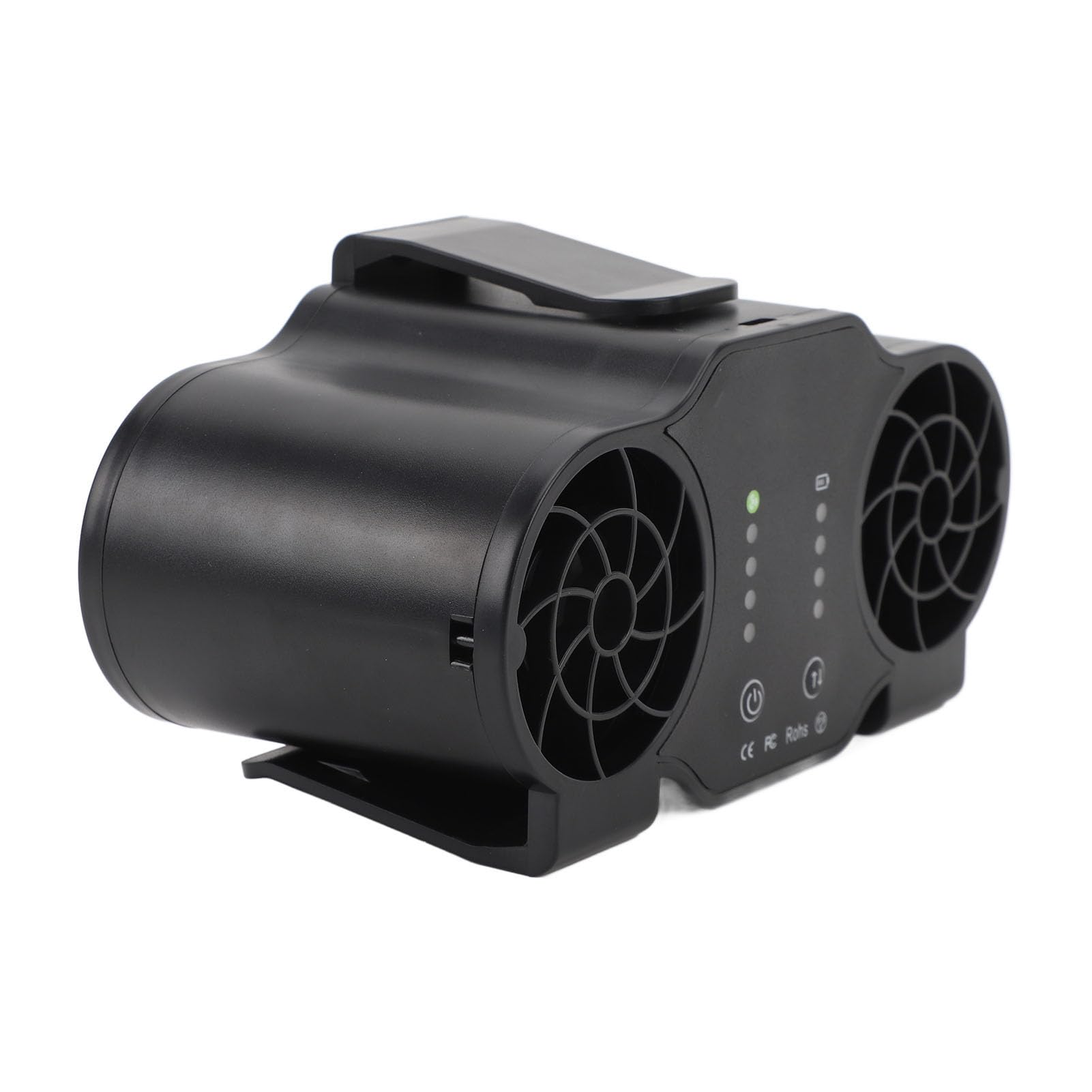 Pilipane Ventilatore portatile a clip di dimensioni, flusso d'aria super potente, 4 velocità regolabili, ventilatore personale portatile, ricaricabile tramite USB, ventilatore da collo sospeso
