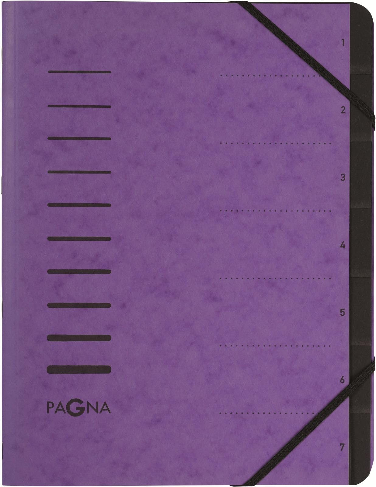 Pagna 4005810 A4 Premium Pressspan Pro Teil Datei mit Unterteiler 7 Fächer, lila (5 Stück)