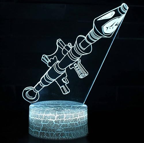 Lámpara de escritorio de misiles cohete regalo 3D ilusión LED luz nocturna 7 colores cambiantes rojoverdeazulamarillocianpúrpurablanco accesorio