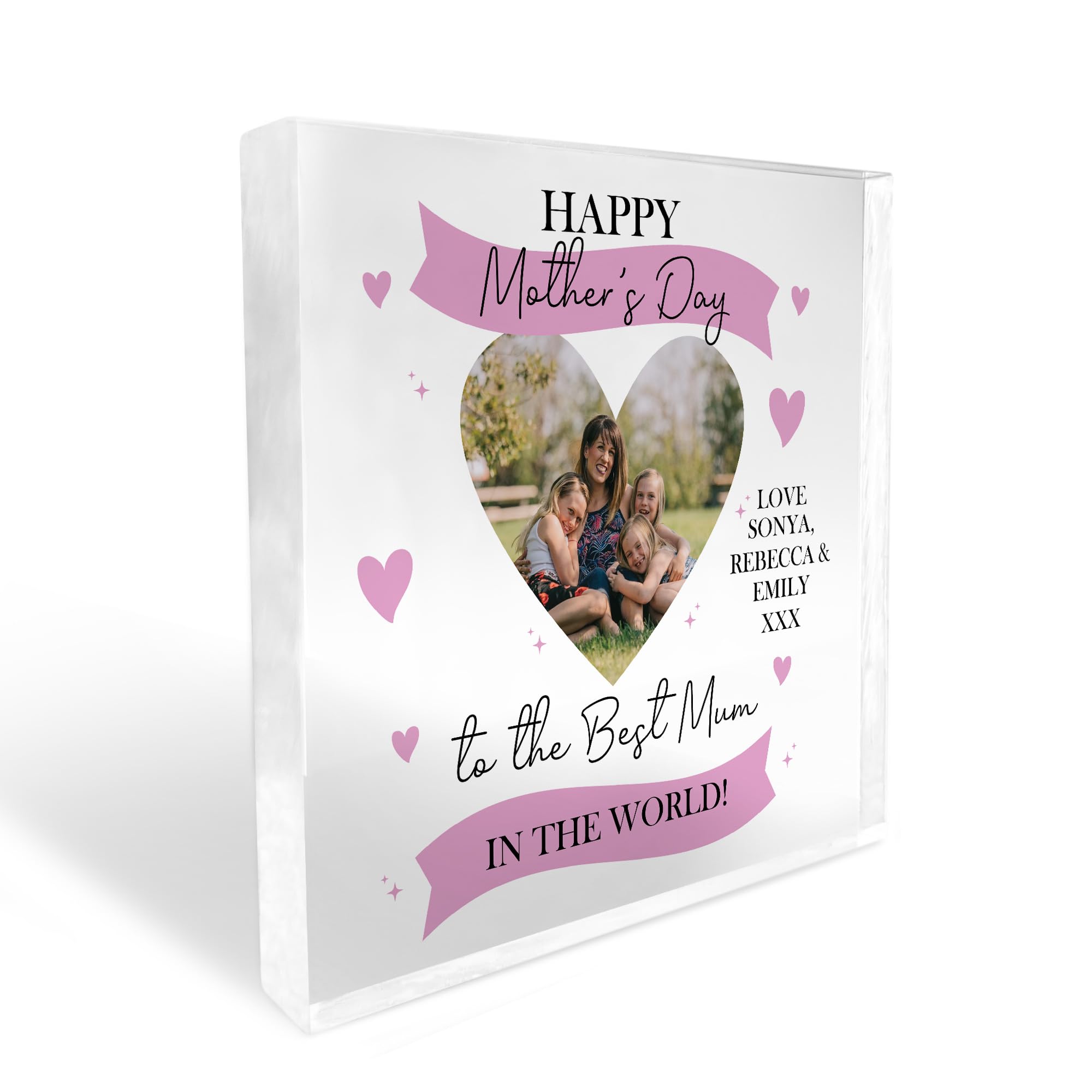 RED OCEAN Happy Mothers Day For Mum Mummy From Daughter Son Personalised Photo Block Gift For Mum For Mothers Day Love Gift Thank You Gift For Her Keepsake