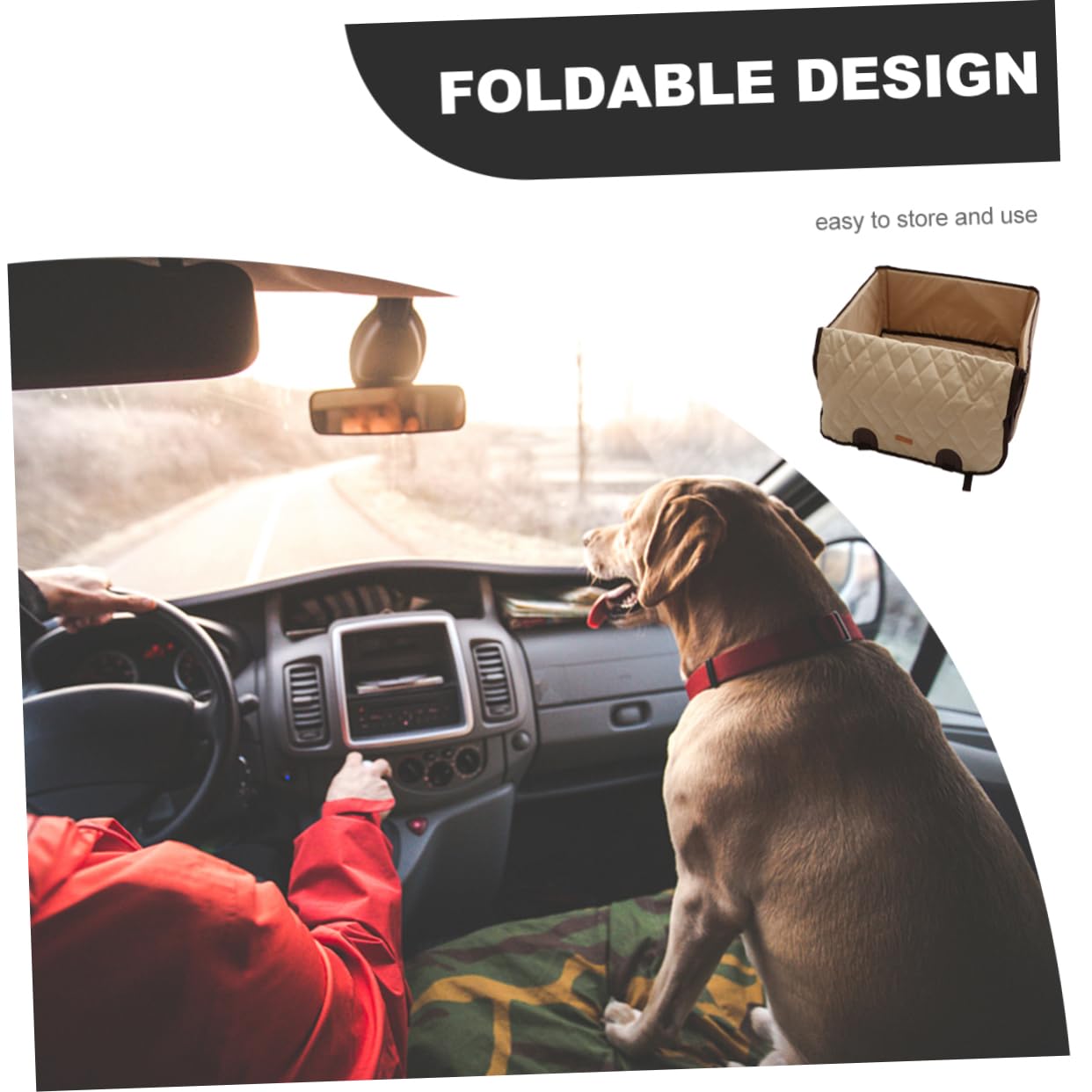 FRCOLOR Cojín para Asiento de Coche para Perros y Gatos Beige