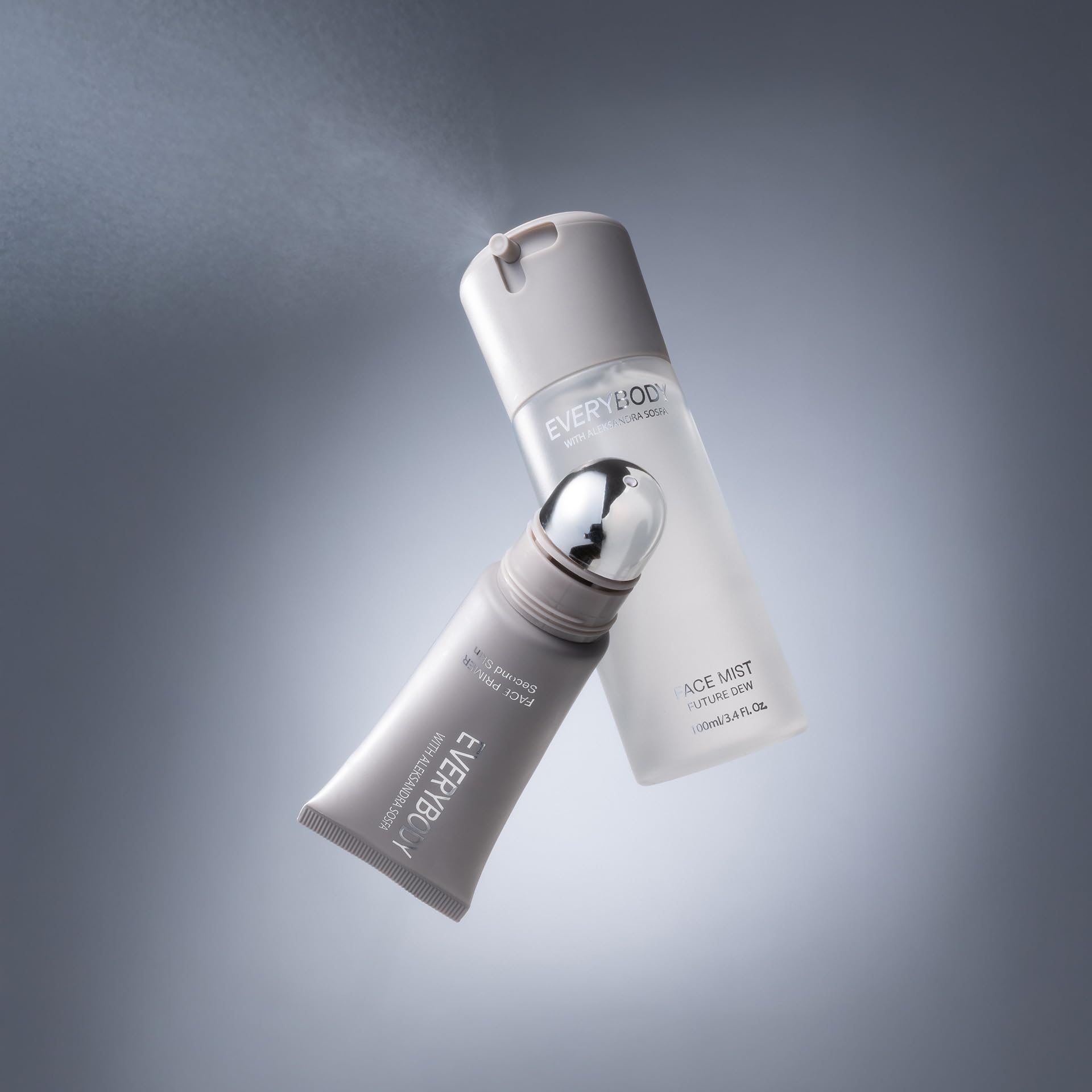 EVERYBODY LONDON x Aleksandra Sosfa Baza do twarzy pod makijaż Second Skin Plumping Face Primer Nawilżająco Wygładzająca z Niacynamidem, Ceramidami i Chłodzącym Aplikatorem 30 ml