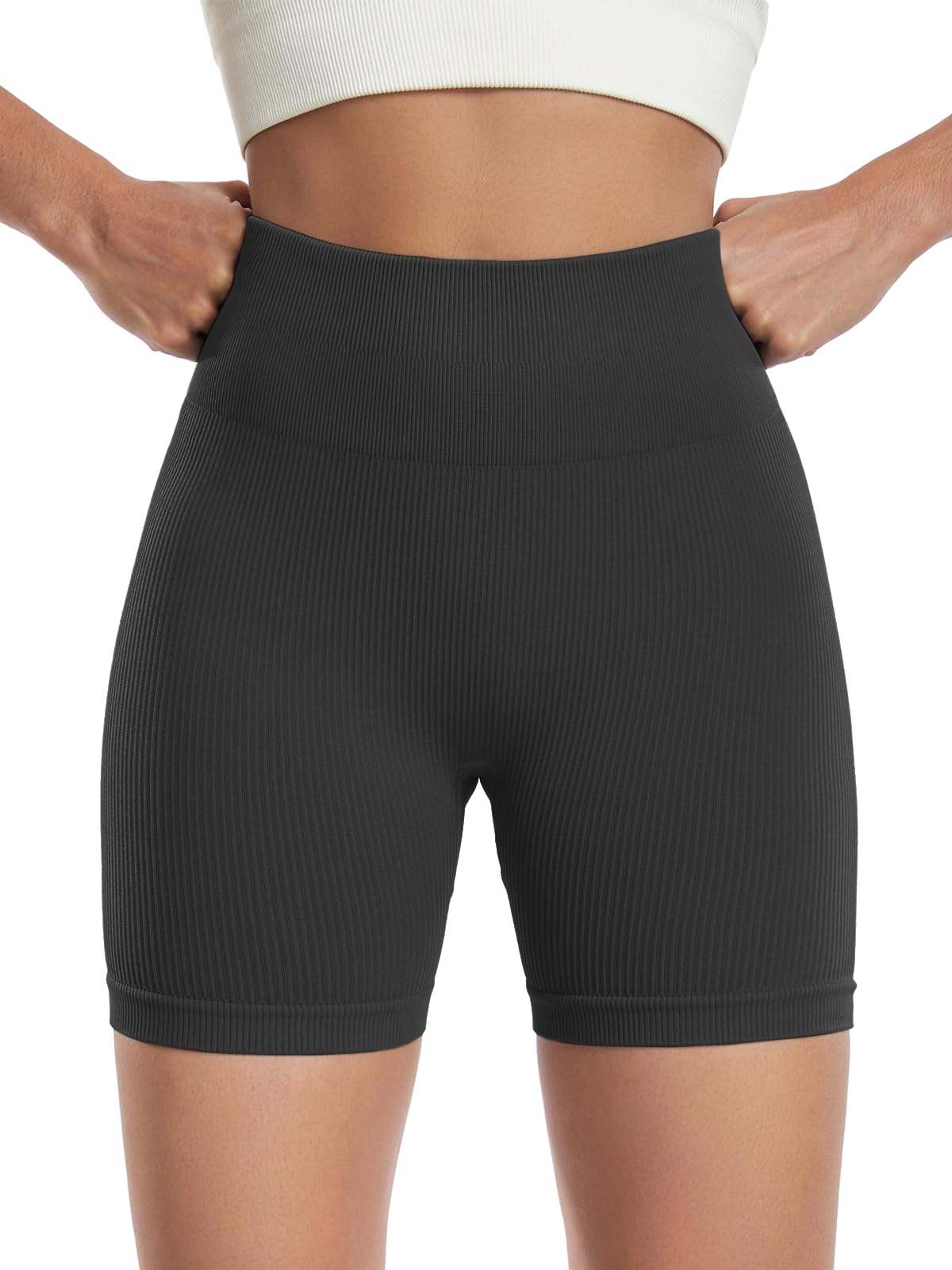 SPICE UNION Womens Workout Shorts Spandex High Waist Butt Lifting Shorts Biker Gym Short