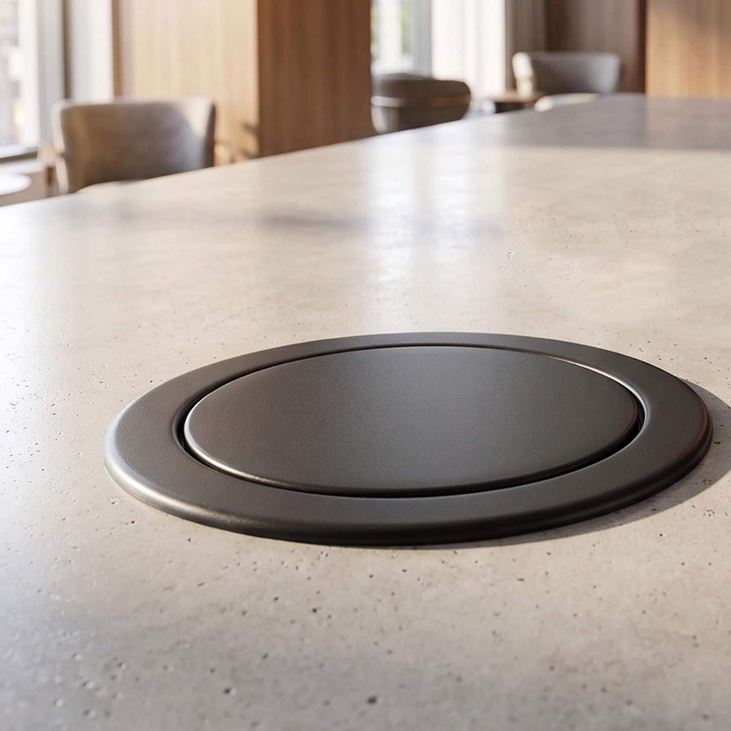 Stainless Steel Recessed Trash Bin Lid for Countertop Worktops