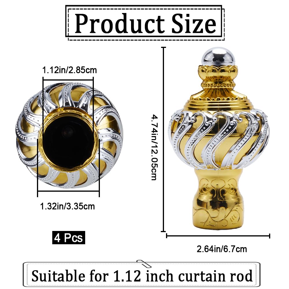 GORGECRAFT 4 pz Terminali per Aste per Tende Terminali per Tende Coperture per Aste Terminali per Aste di Ricambio per Tende In Plastica A Forma di Colonna Da 28 mm Teste per