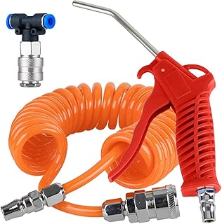 Gobesty Air Blow Gun, Heavy Duty AIR Duster Blow Gun with 9 Metre Recoil Hose Heavy Duty 360 Degree Rotating Blow Dust Gun Air Compressor Quick Connects Cleaning Kit for Lorry Truck Car
