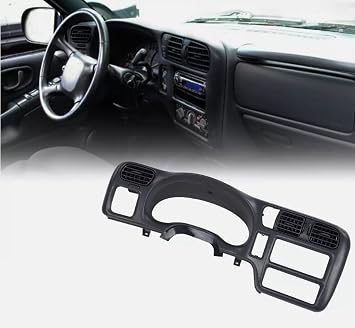 Dark Gray Textured Plastic Dash Trim, Custom Bezel Fit for 1998 1999 2000 2001 2002 2003 2004 Blazer Jimmy Sonoma S10 Bravada 15054238 15054239 15013766 15039718