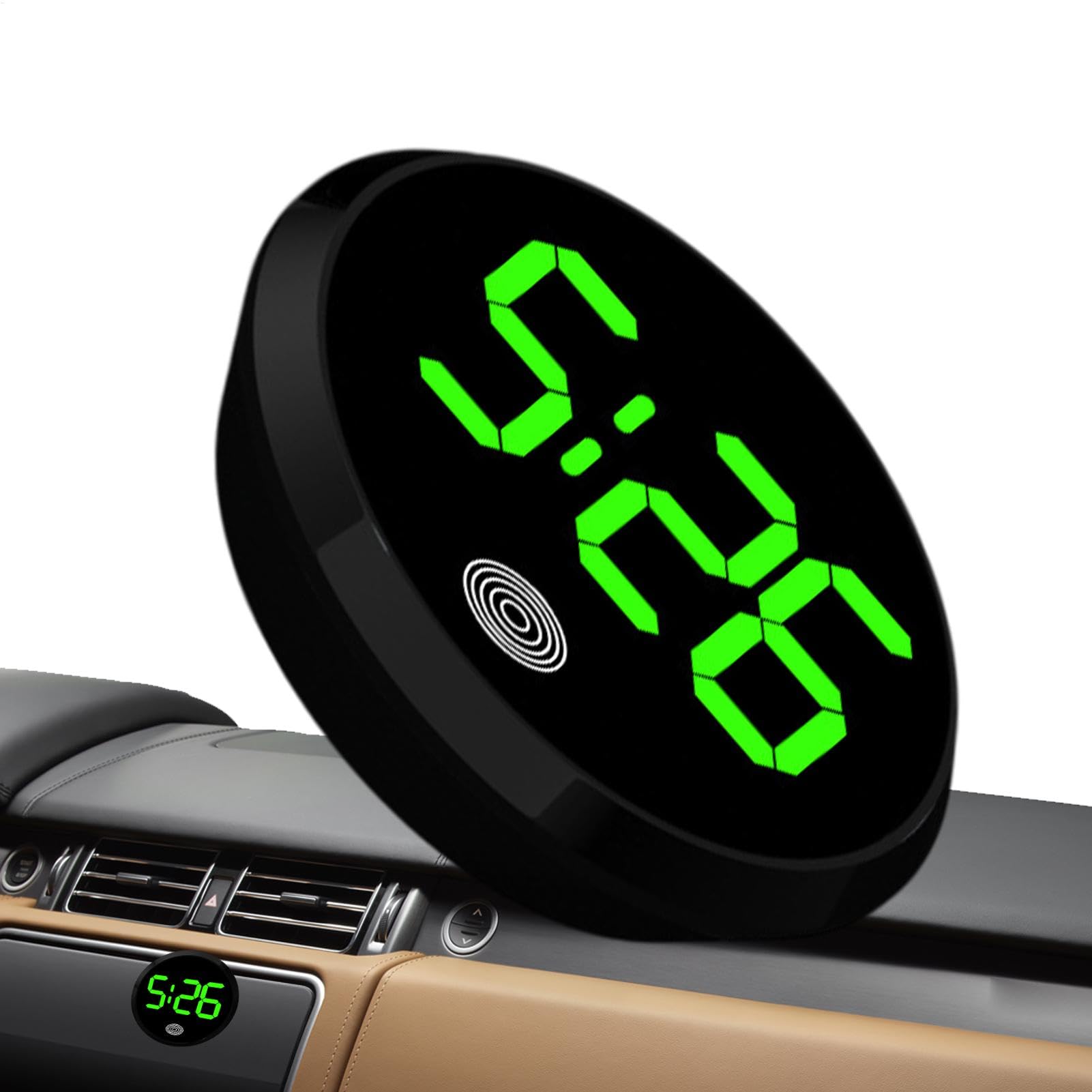 Digitaluhr für Auto Innenraum, Auto Armaturenbrett Uhr mit Kalender, Tragbare Digitale Autouhr, Digitaluhr für Autospiegel, Digitaluhr mit Temperatur für Auto, Smart Car Dashboard Uhr