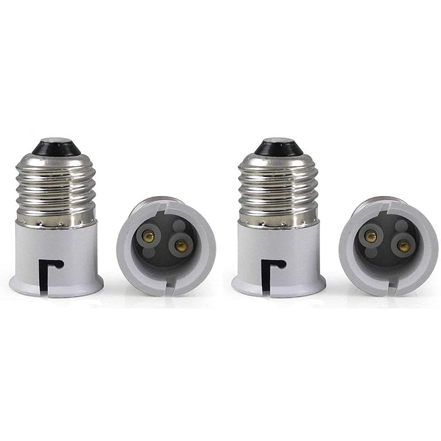 DECOFOLD White Copper E27 to B22 Bulb Convertor Holder Lamp Base Socket Screw to Light Bulb Adapter Converter for Metal Ed Halogen | Lamp Base Adapter - Pack of 4-image-30