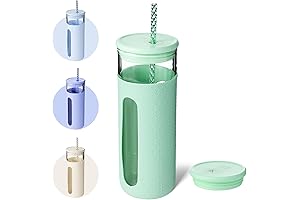 Halo 20 Oz Glass Tumbler with Straw, a Clear Choice for Hydration on the Go