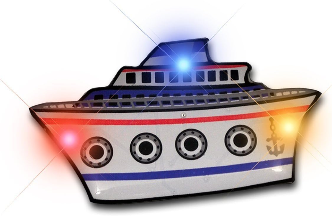 "Seafaring Light Show" LED Cruise Ship Lapel Pin Flashing Body Light