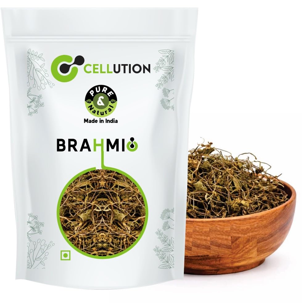 CELLUTION Dry Brahmi Leaves 100gm | Natural Sun-Dried Bacopa Monnieri | For Calm Herbal Tea | Ayurveda & DIY Use (100 Grams)-image-4
